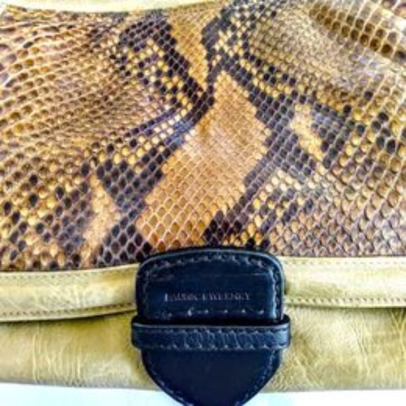 Pauric Sweeney Tan Python and Suede Leather Messenger Bag - Picture 8 of 10